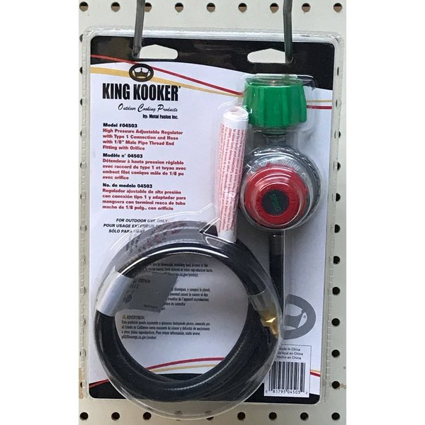 King Kooker 5 PSI Regulator, Type 1 Connection, Male Pipe Thread 04503